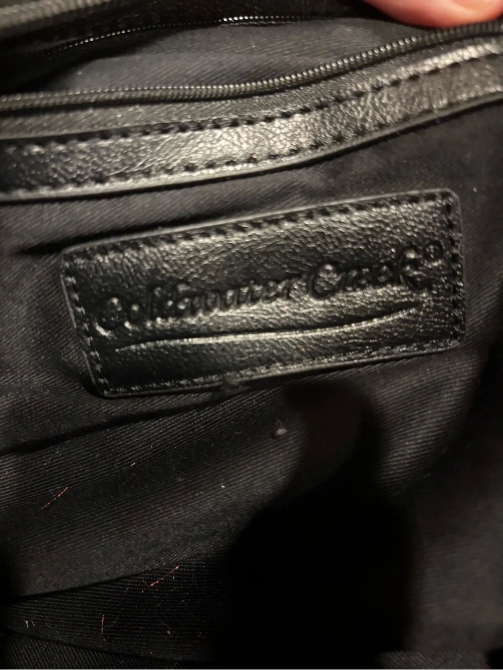 Coldwater Creek Black Leather-Trim Hobo Bag